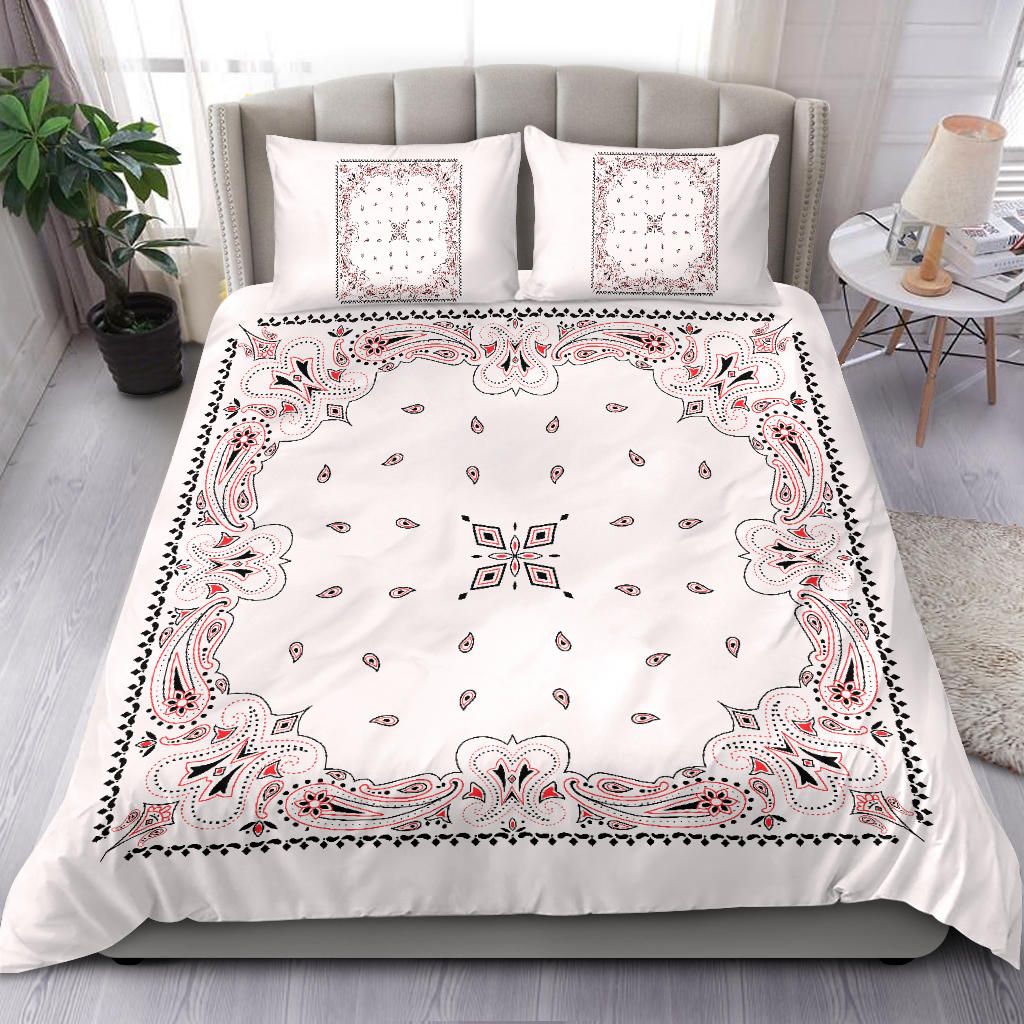D3 Duvet Set - Traditional White Bandana w Shams