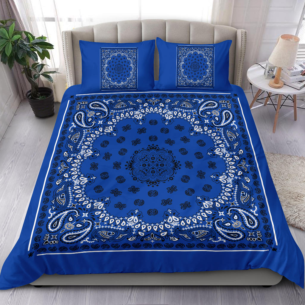 D4 Duvet Set - Blue Traditional Bandana w Shams