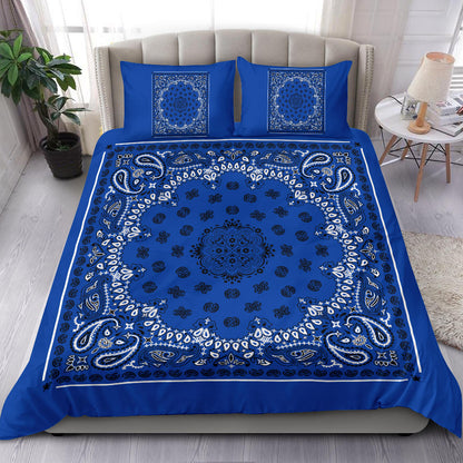 D4 Duvet Set - Blue Traditional Bandana w Shams