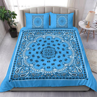 D4 Duvet Cover Set - Traditional Lt Blue Bandana w Shams