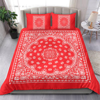 D4 Duvet Cover Set - Red and White Bandana w Shams