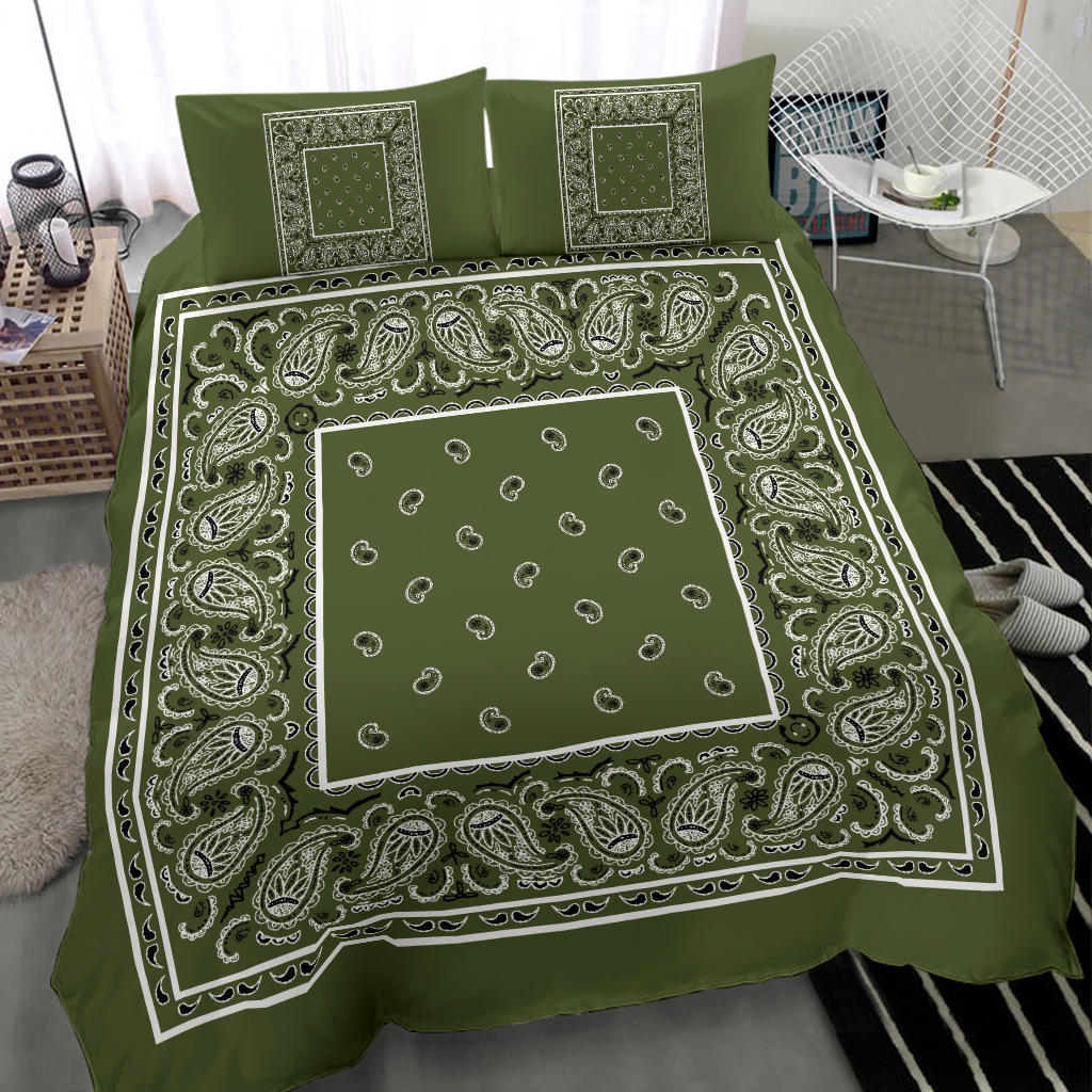 Duvet Set - Army Green Bandana