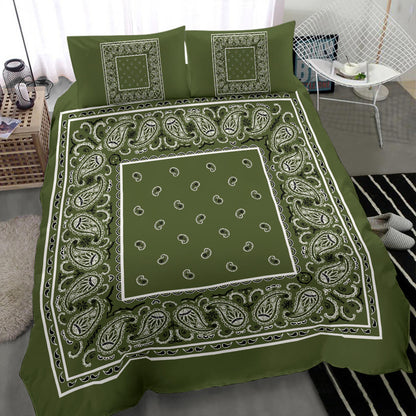 Duvet Set - Army Green Bandana