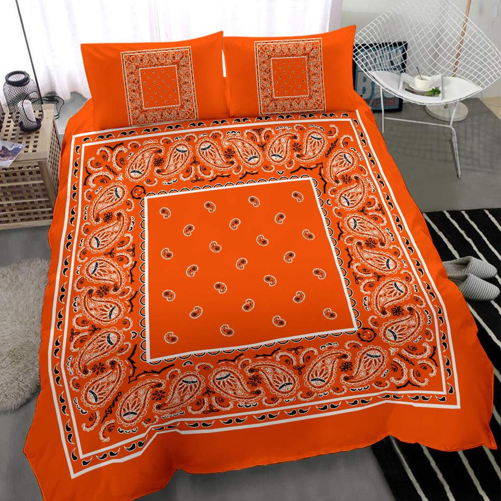 Duvet Cover Set - Perfect Orange Bandana