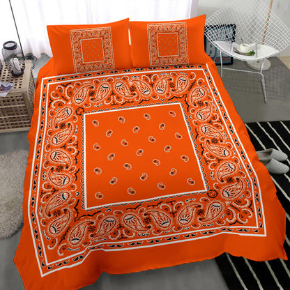 Duvet Cover Set - Perfect Orange Bandana