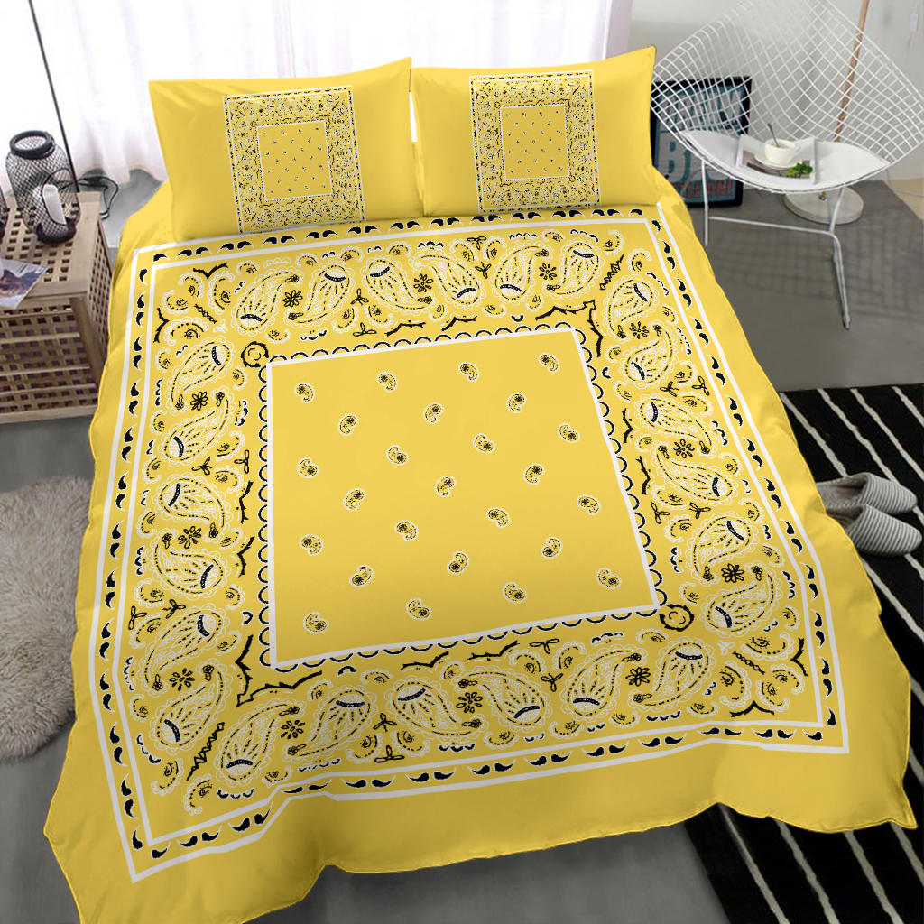 Duvet Cover Set - Traditional Yellow Bandana