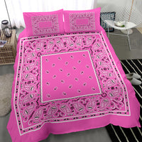 Duvet Set - Pink Traditional Bandana w Shams