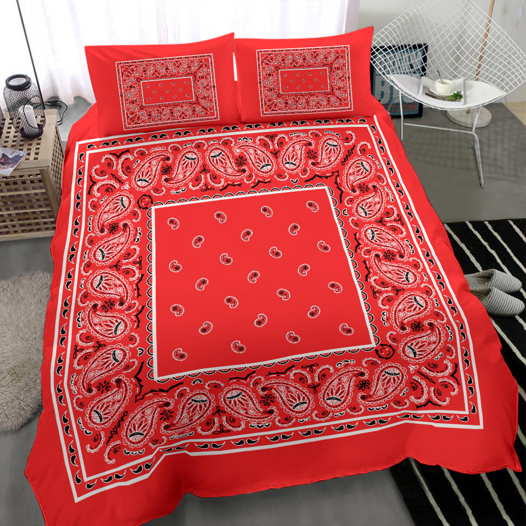 Duvet Set - Red Traditional Bandana w Shams