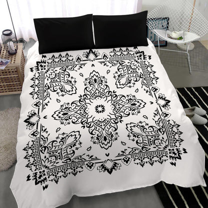 D2 Duvet Set - Black on White Bandana w Shams