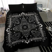 D2 Duvet Set Black and Gray Bandana with Blk Shams