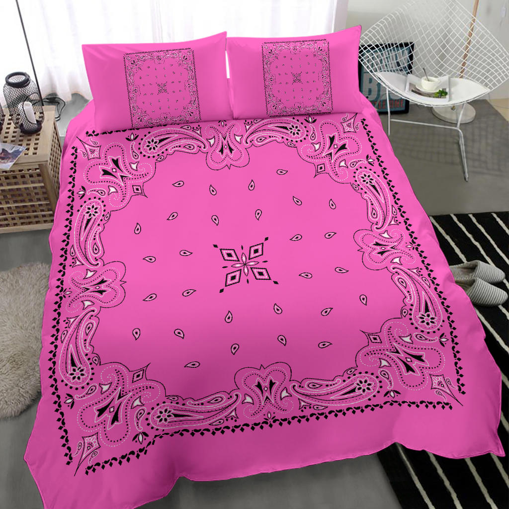 D3 Duvet Set - Traditional Pink Bandana w Shams