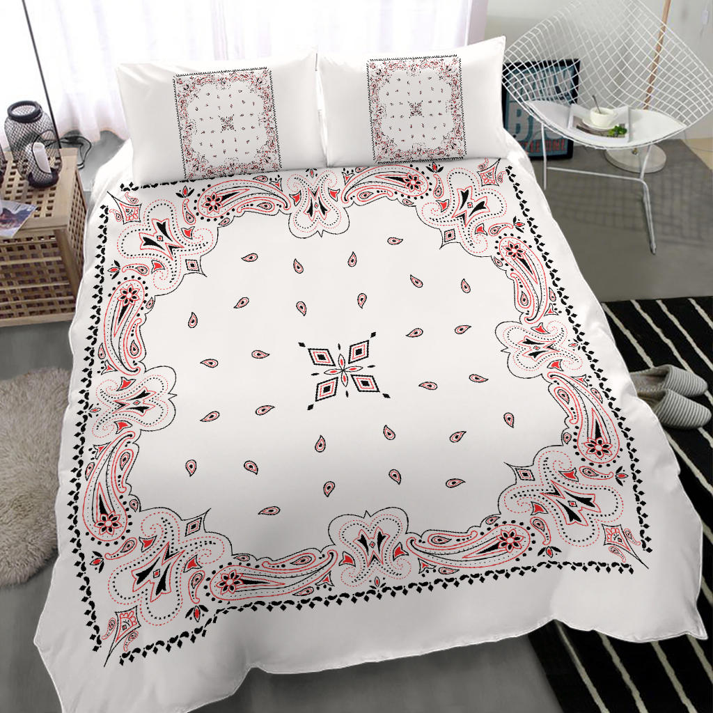 D3 Duvet Set - Traditional White Bandana w Shams