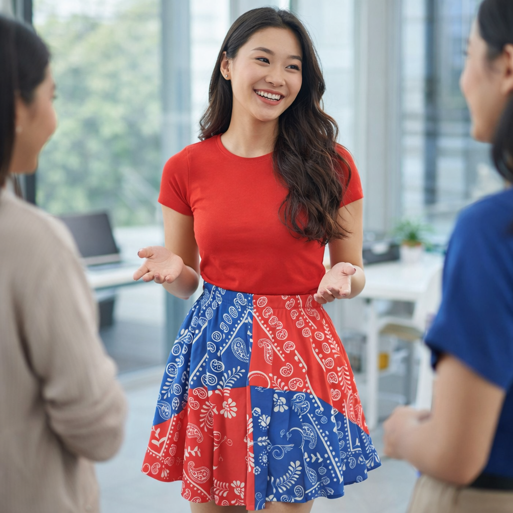 Red and Blue Team Skirt