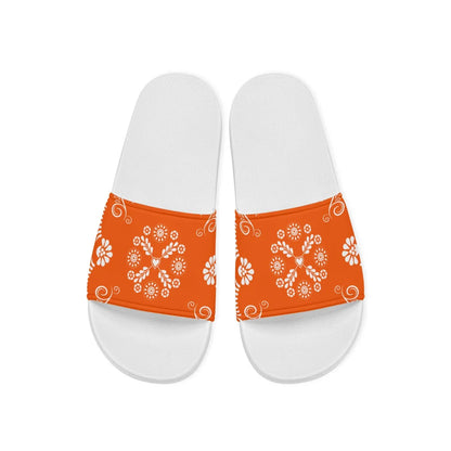 Bright Orange Bandana Slides