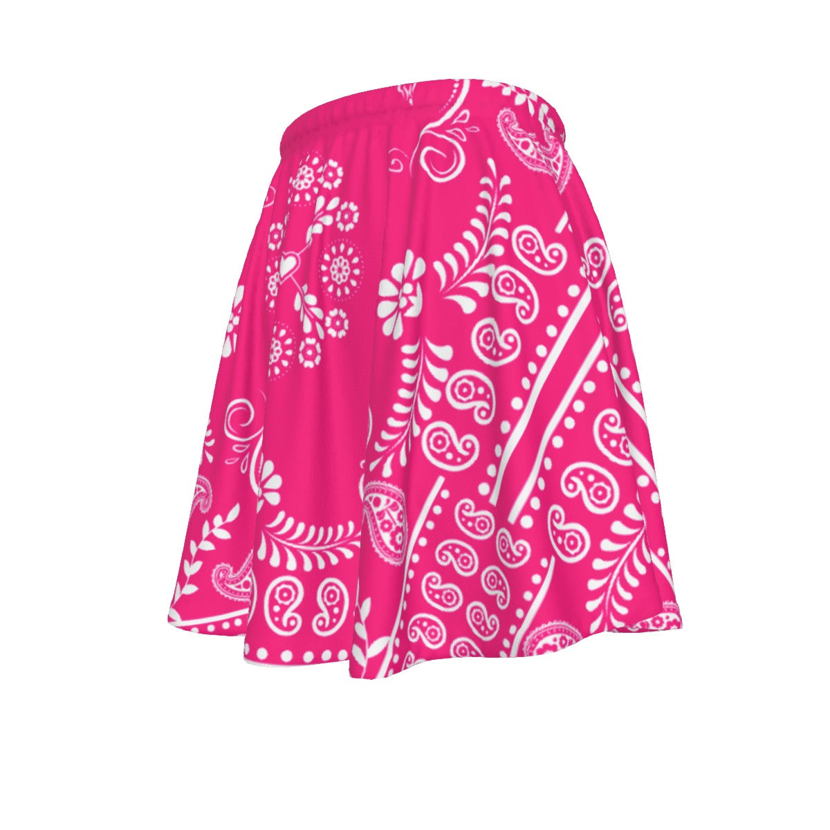 Pink Skirt with white bandana pattern on a white background