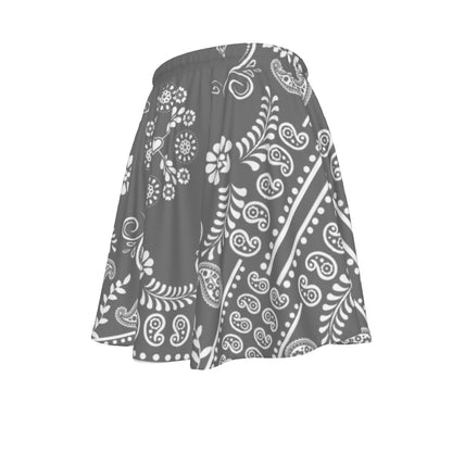 Black skirt with white bandana pattern on a white background
