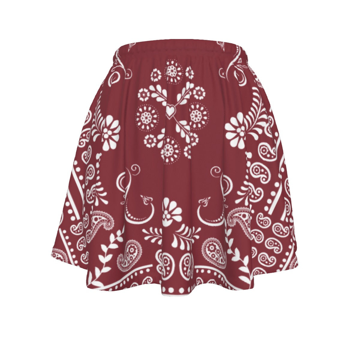 Maroon and White Bandana Sweetheart Skirt