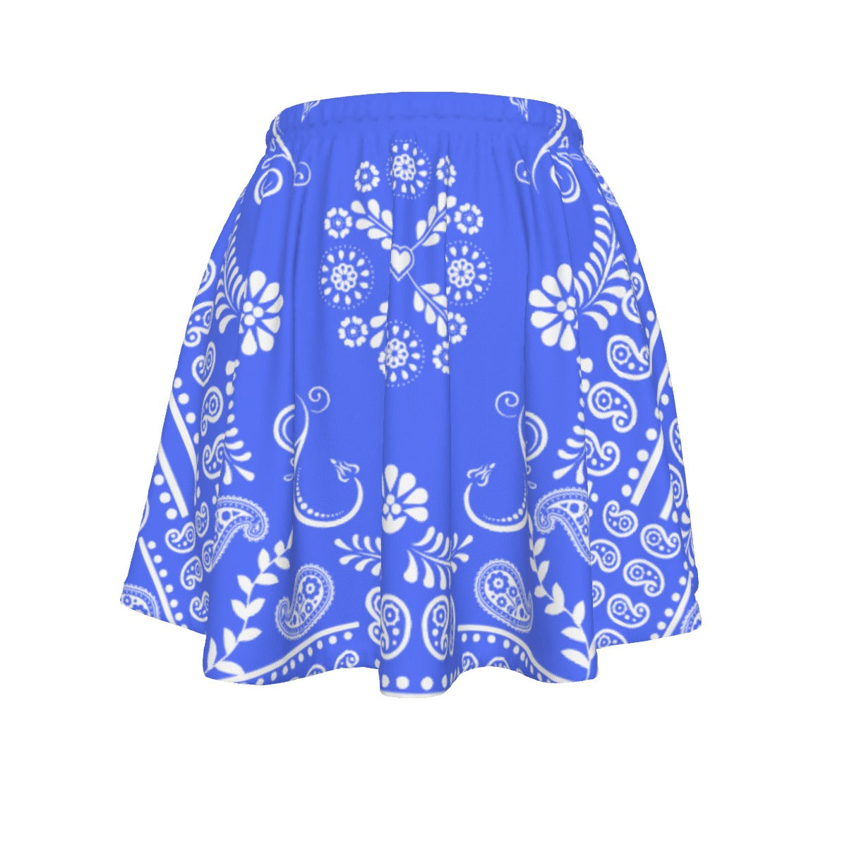 Regal Blue skirt with white bandana pattern on a white background