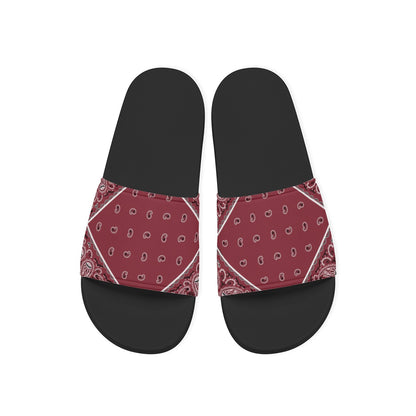 Maroon Diamond OG Bandana Slides