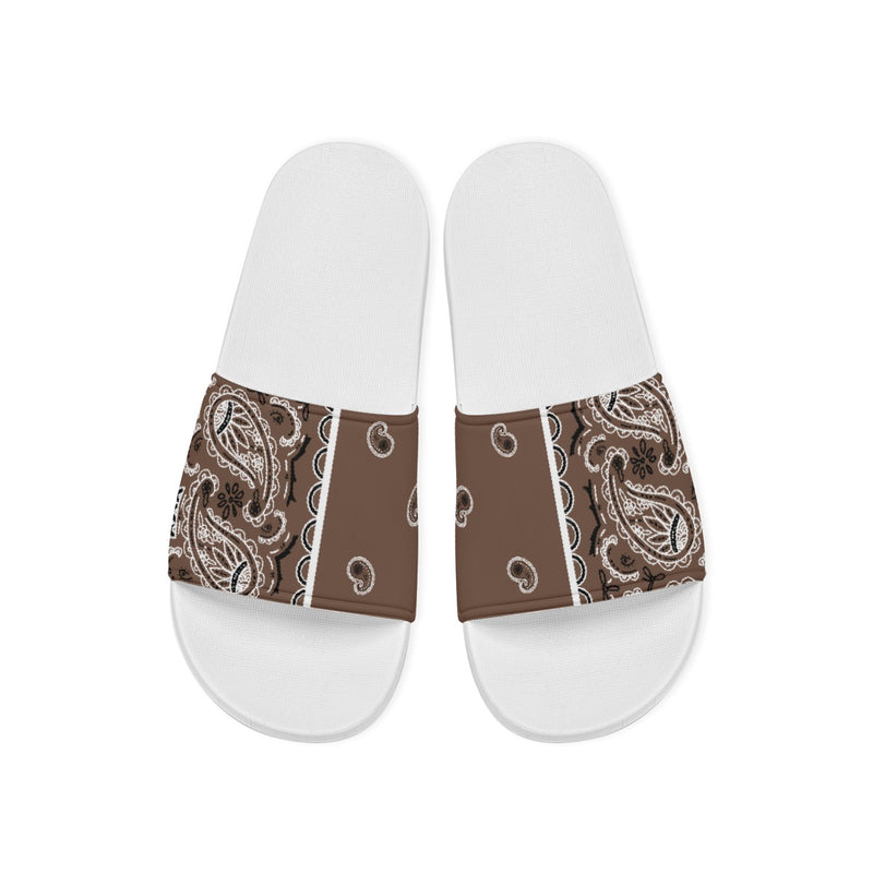 Men's Coffee Brown Bandana Slides