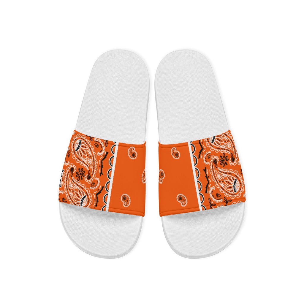 Men's Bright Orange Bandana Slides