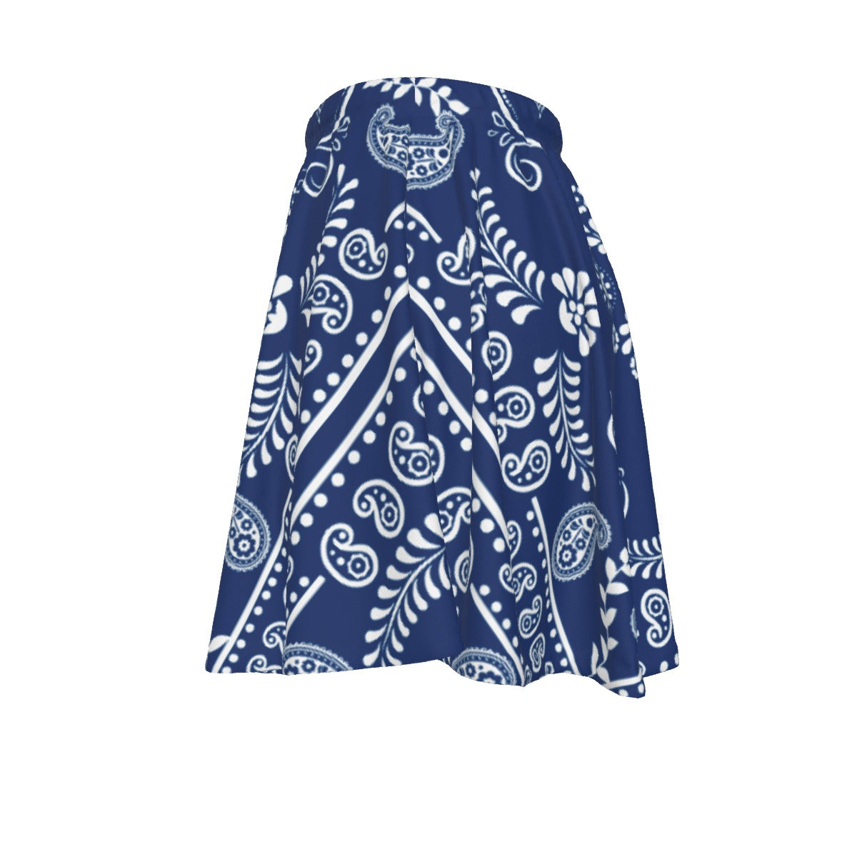 Left side view of Navy and White Sweetheart Skirt