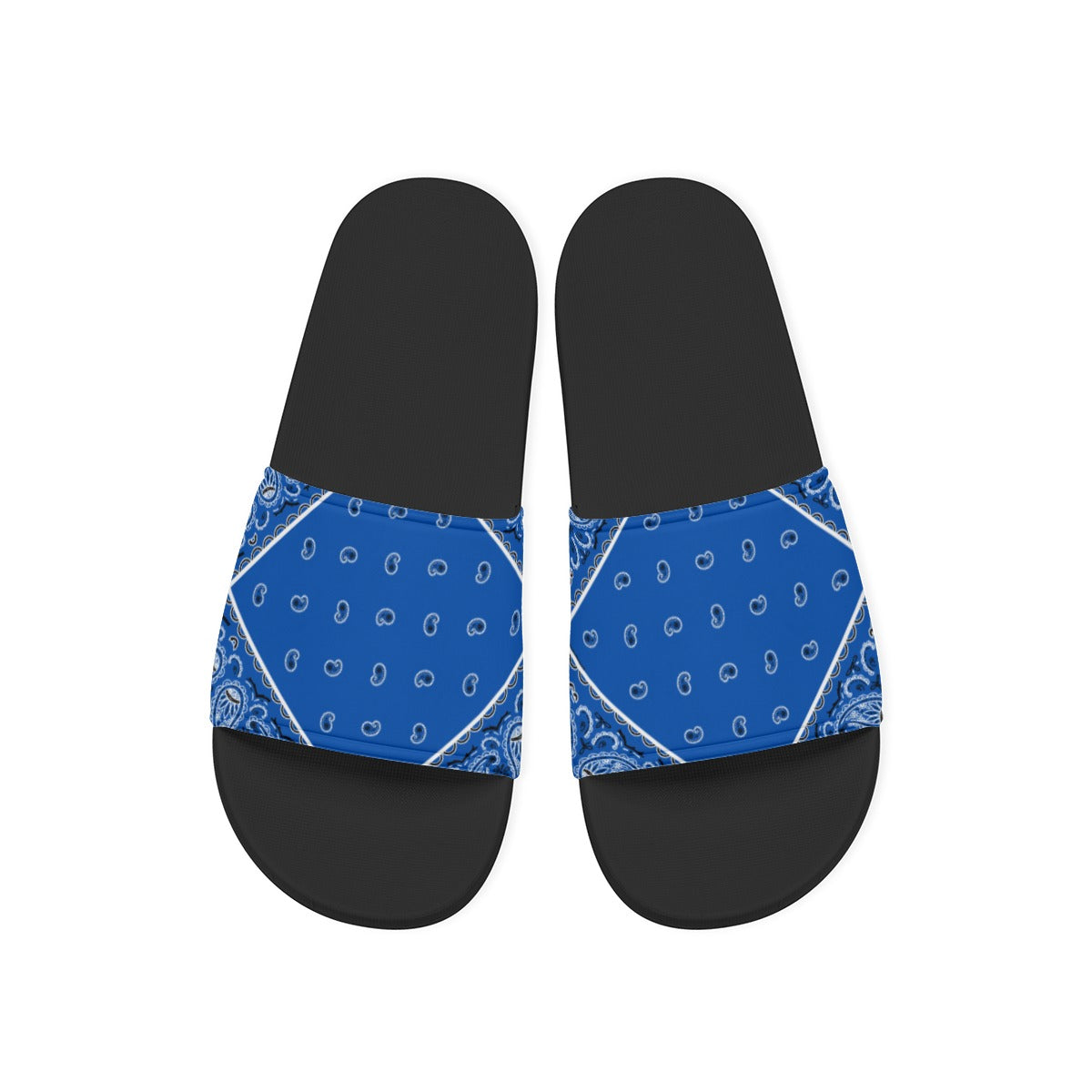 Cobalt Blue Diamond OG Bandana Slides