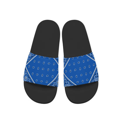 Cobalt Blue Diamond OG Bandana Slides