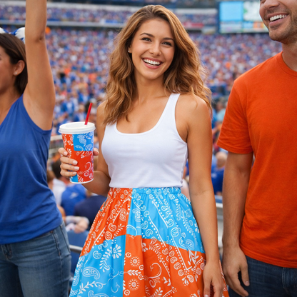 Lt. Blue and Orange Team Skirt