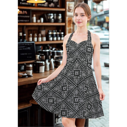Women’s Black And White Skater Dress