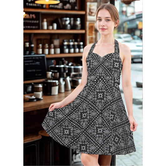 Women’s Black And White Skater Dress