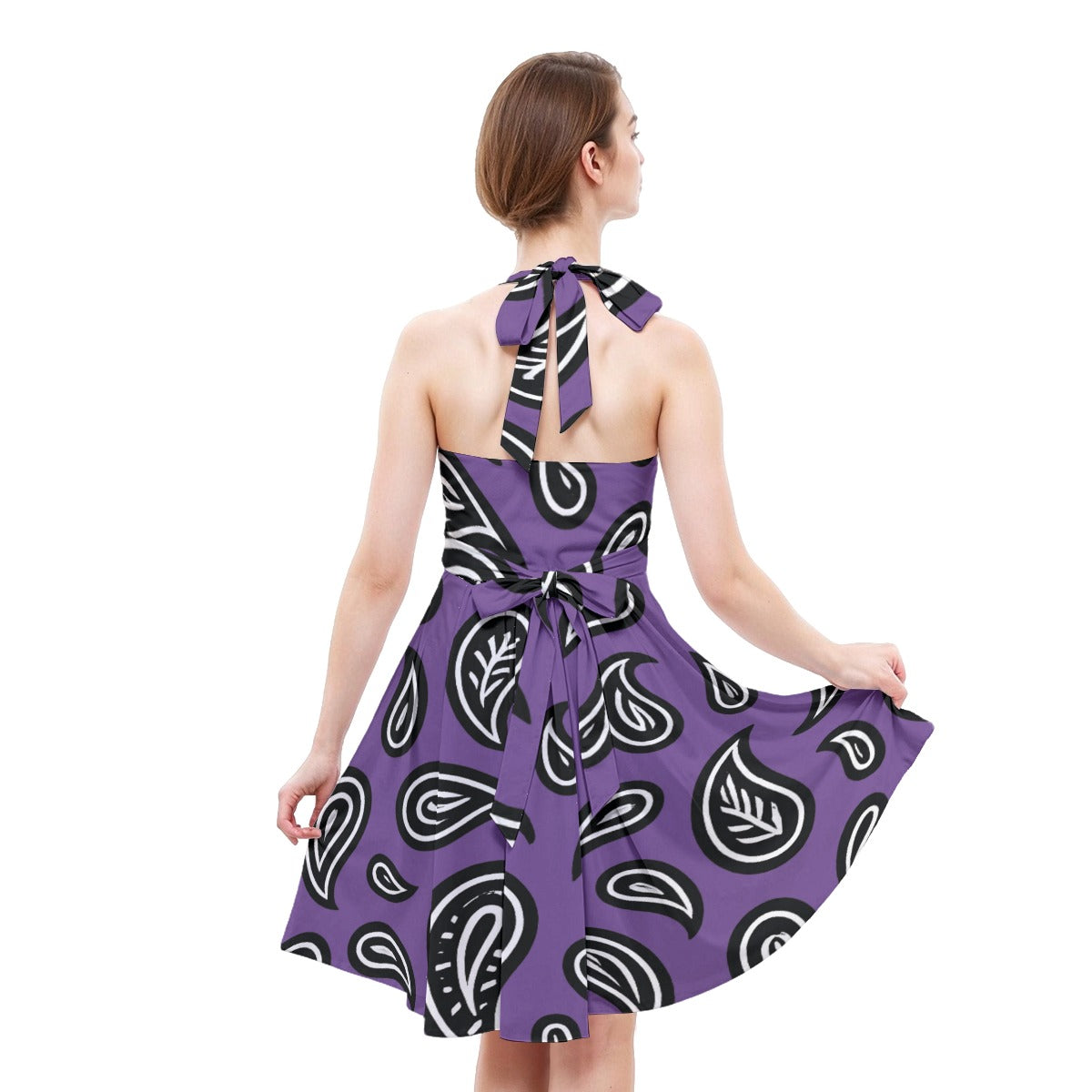 Women’s Grape Halter Skater Dress