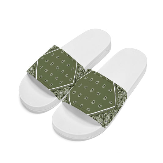 Army Green Diamond OG Bandana Slides