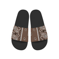 Men's Coffee Brown Bandana Slides