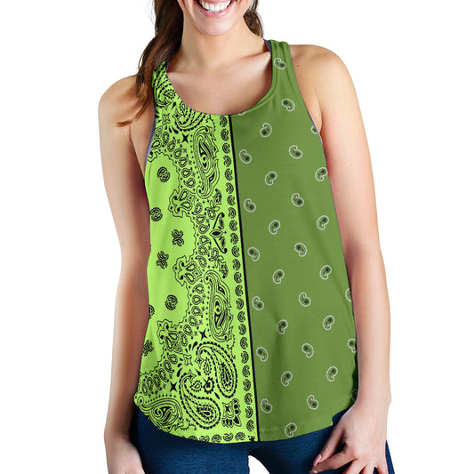 Women's Racerback Tank - Offset Greens