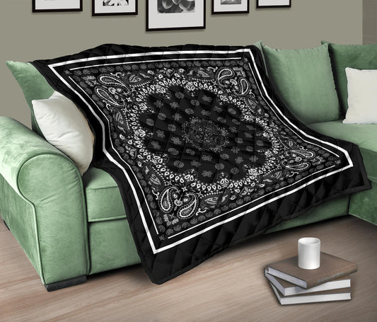 Quilt 2 - Gray on Black White Sq.