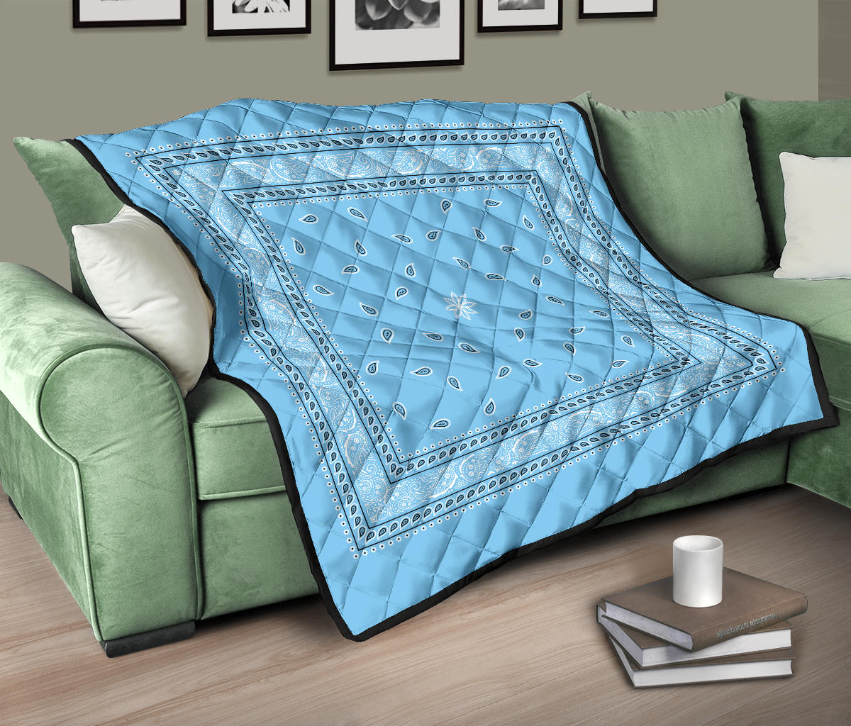 Quilt 4 Lt Blue and White Bandana Quilt