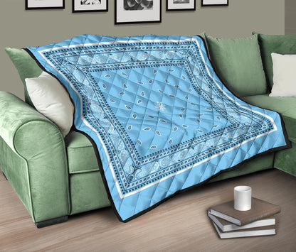 Quilt 4 White and Black Lt Blue Bandana Quilt