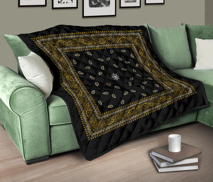 Quilt 4 Gold White and Black Bandana Quilt