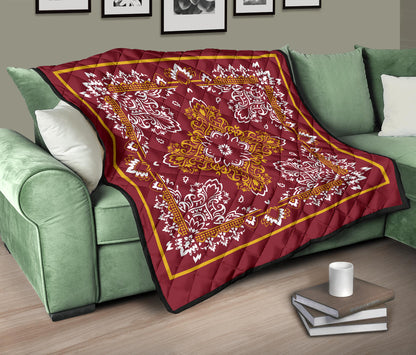 Quilt 3 Gold White Bandana Quilt