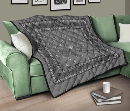 Quilt 4 Gray Black Bandana Quilt