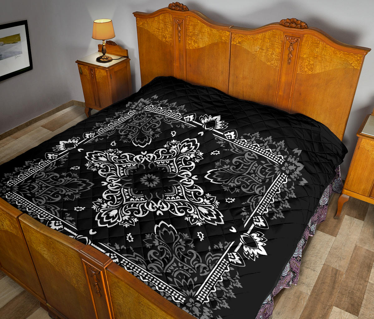 Quilt 3 - Gray White Bandana Quilt