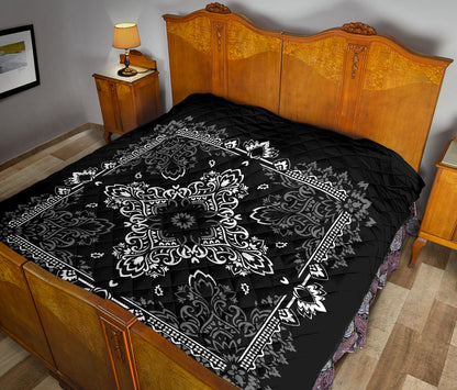 Quilt 3 - Gray White Bandana Quilt