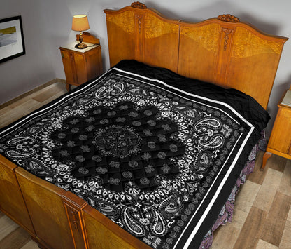 Quilt 2 - Gray on Black White Sq.