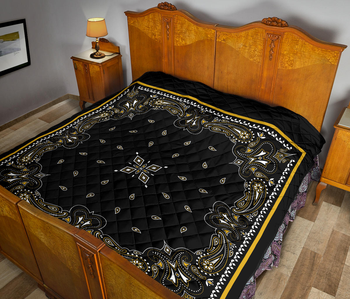 Quilt 5 Black Gold Bandana Quilt