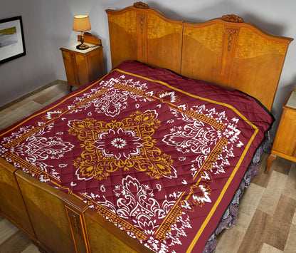 Quilt 3 Gold White Bandana Quilt