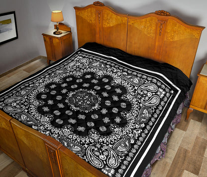 Quilt 2 - White Bandana Style on Black Squared