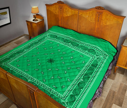 Quilt 4 Black on Green Bandana Quilt