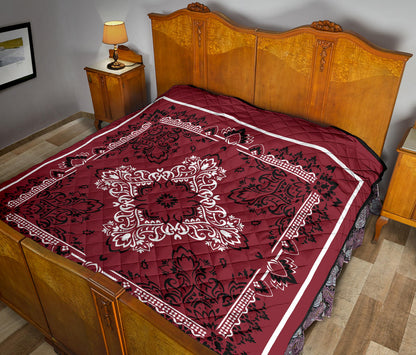 Quilt 3 - White Black on Maroon Bandana Quilt