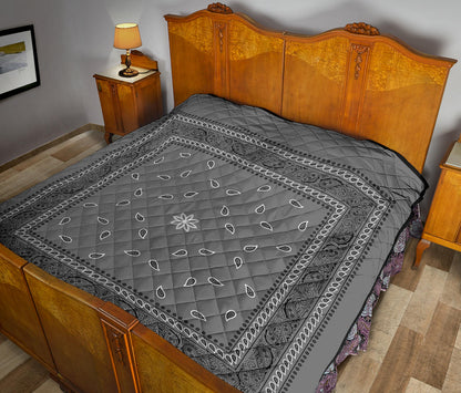 Quilt 4 Gray Black Bandana Quilt